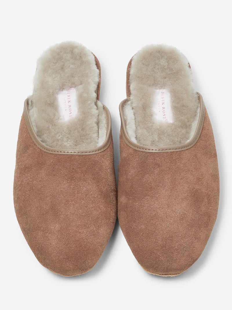 Women's Mule Slippers Imogen Suede Sheepskin Camel 6