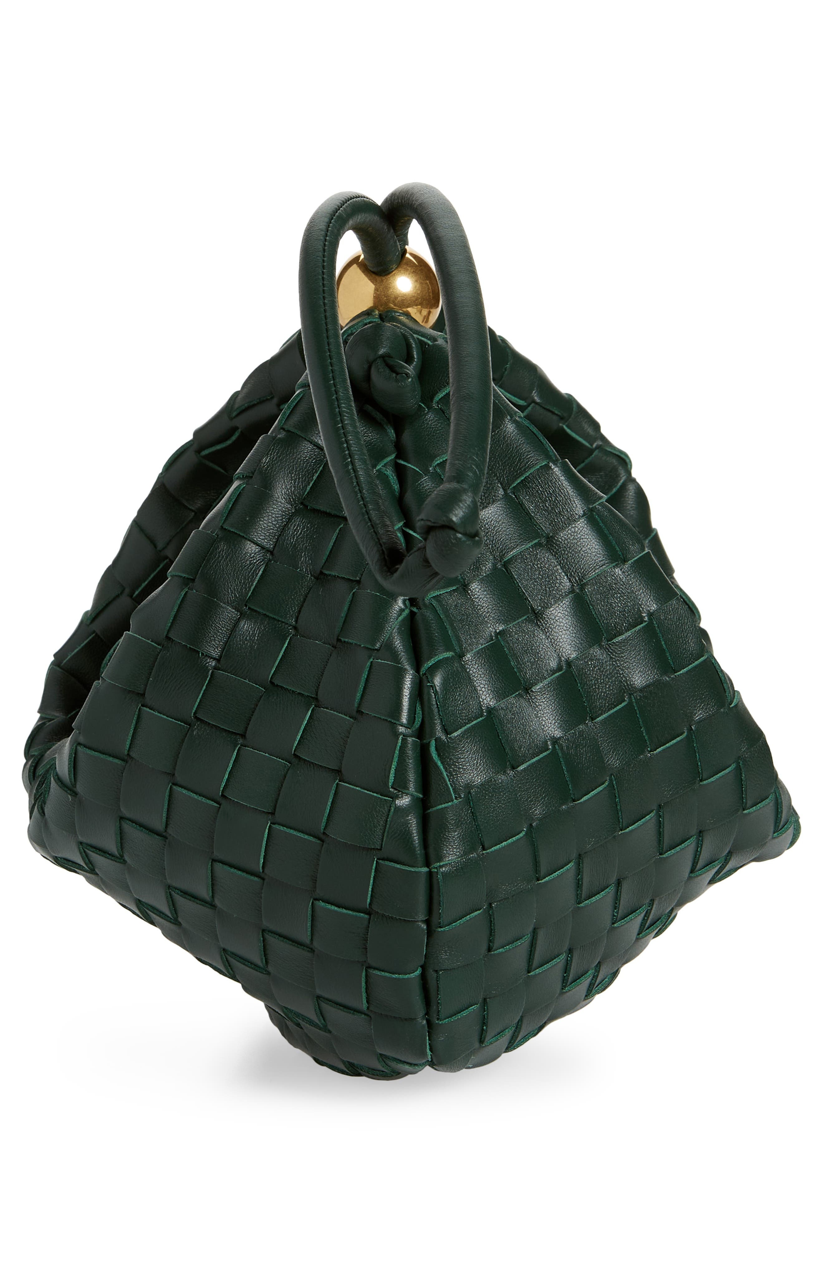 Medium Half Moon Woven Top Handle Bag - 5