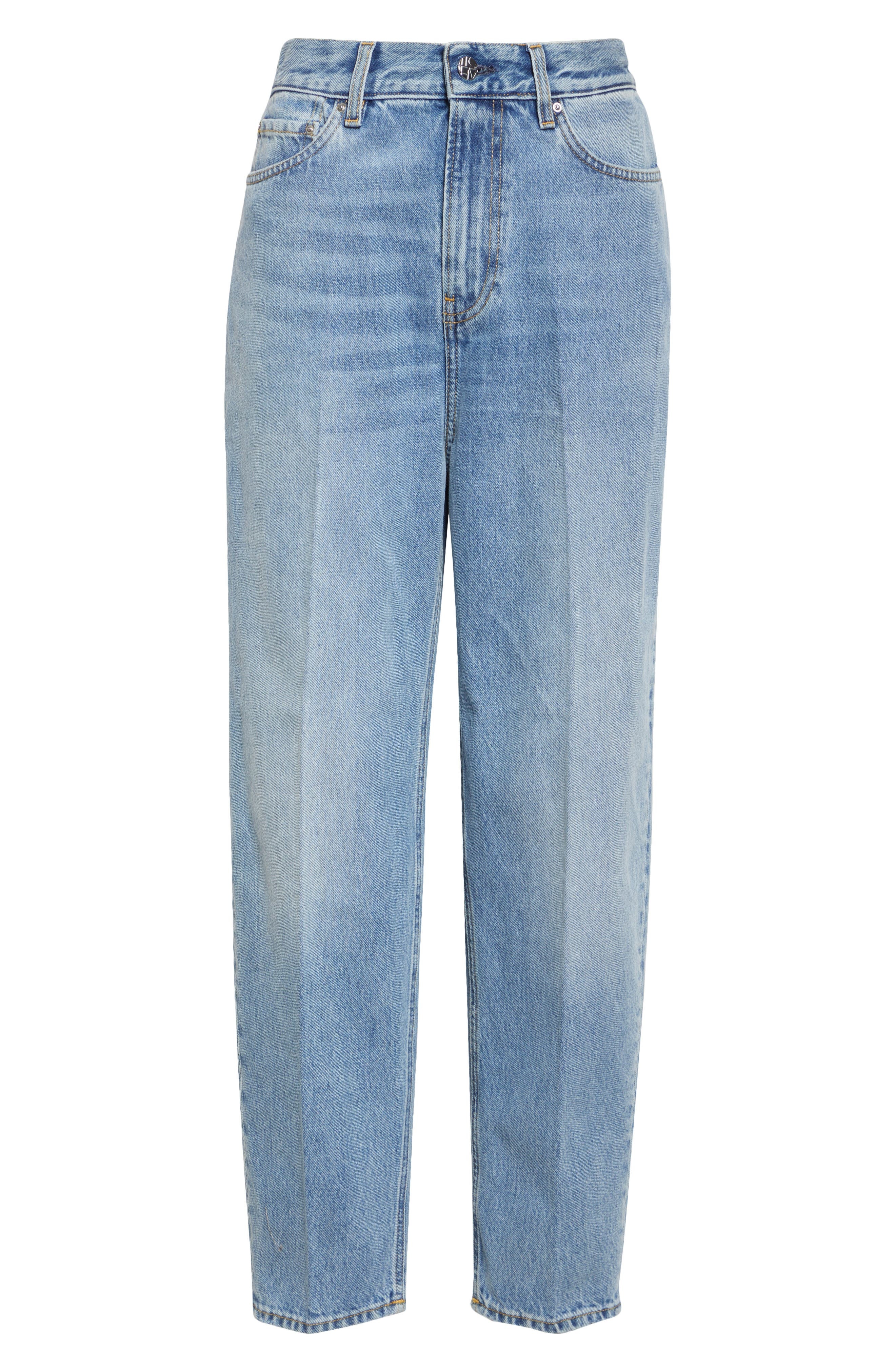 TOTEME High Waist Tapered Jeans in Worn Blue at Nordstrom - 6