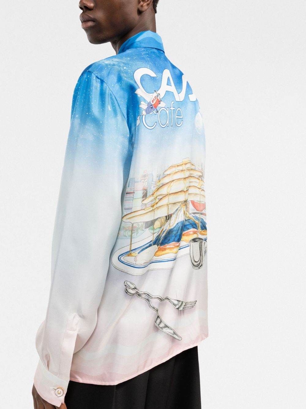 Casa Cafe landscape-print silk shirt - 3