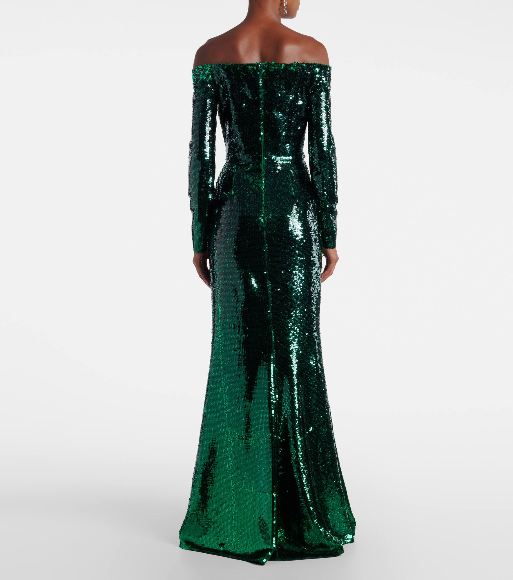 Sequined off-shoulder gown - 3