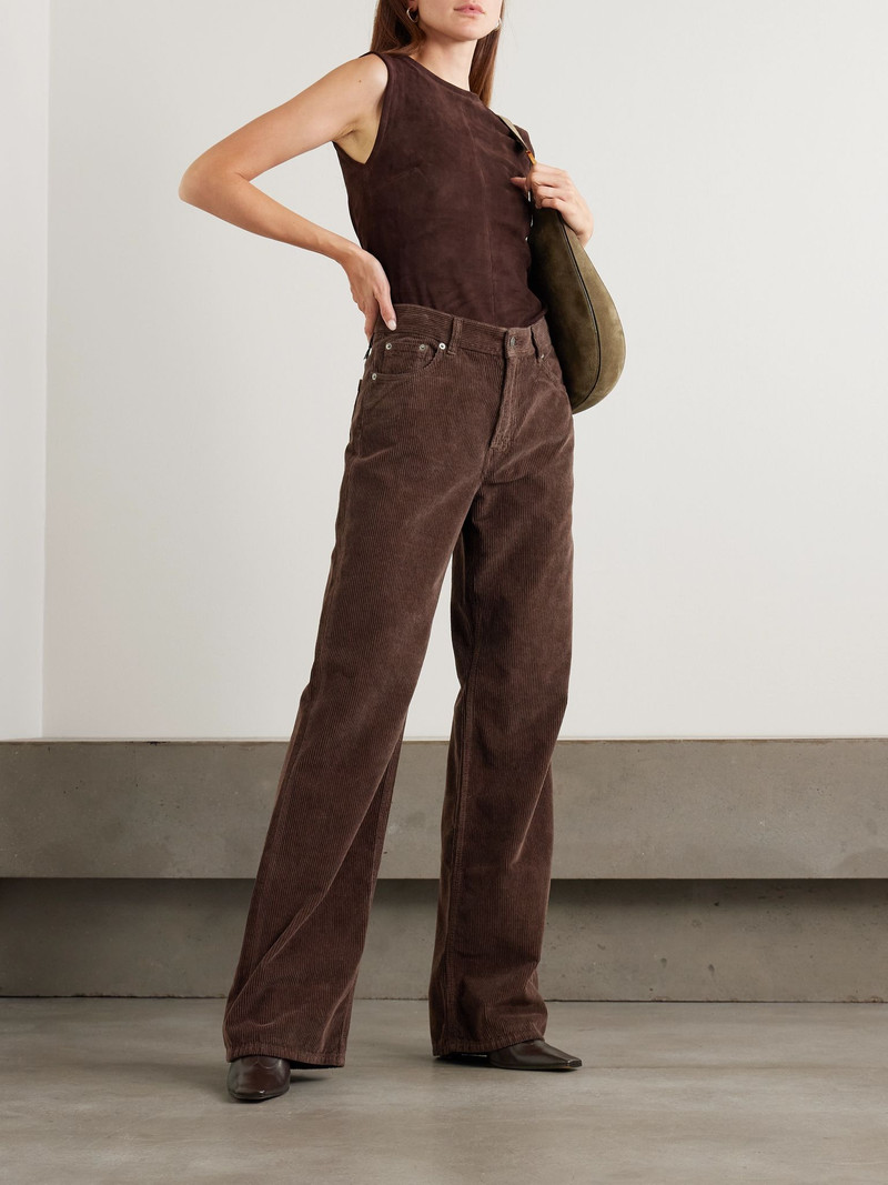 HAIKURE Korea wide-leg cotton-corduroy pants Chocolate outlook