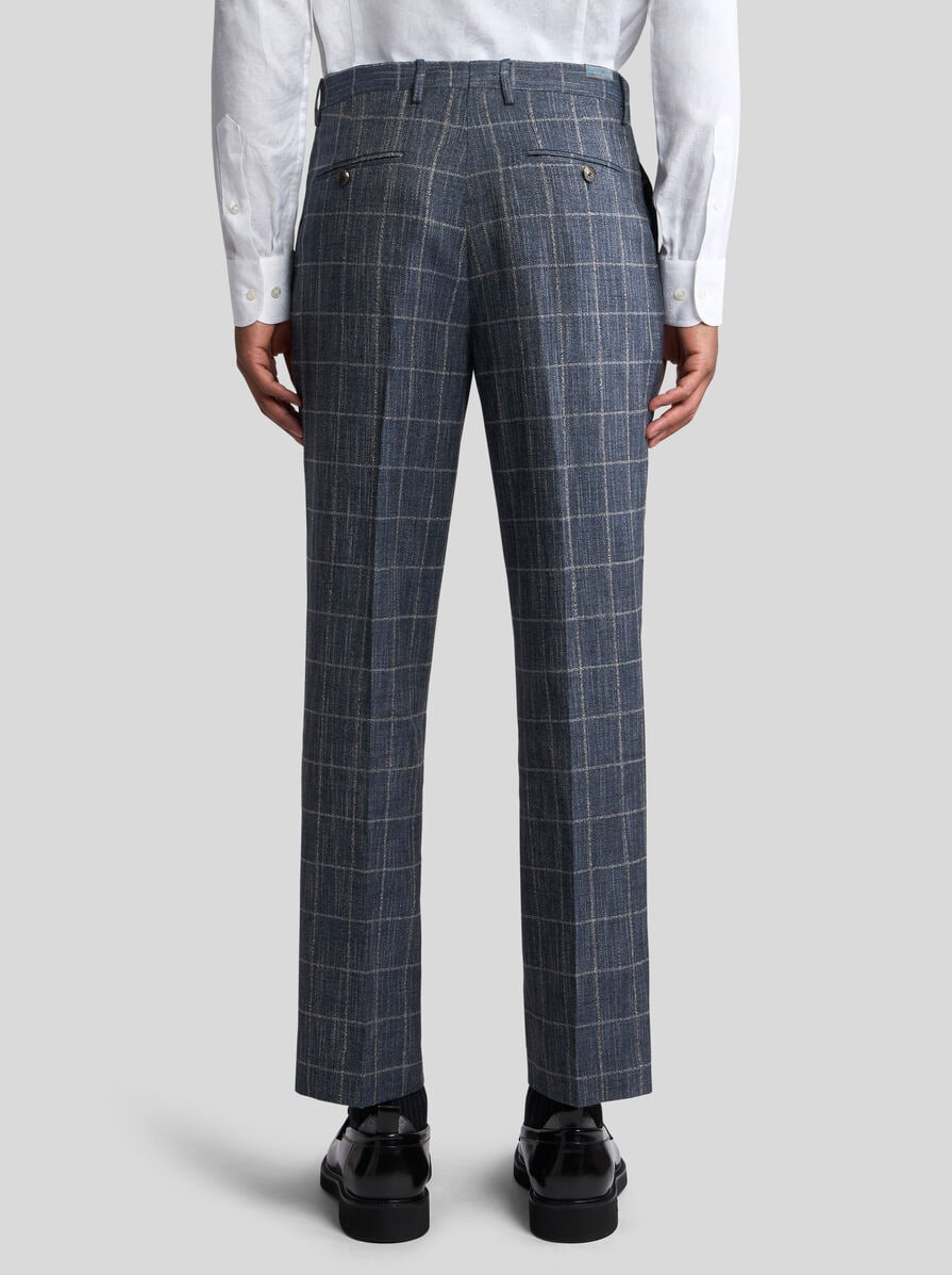CHECKED SLUB TROUSERS - 5