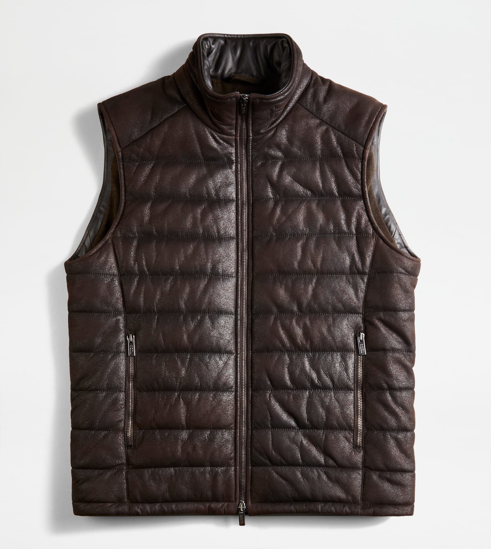 GILET IN SUEDE - BROWN - 1
