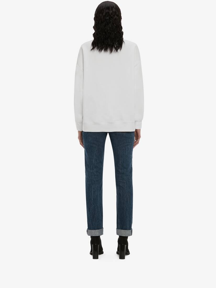 Mcqueen Graffiti Sweatshirt in White/multicolour - 4