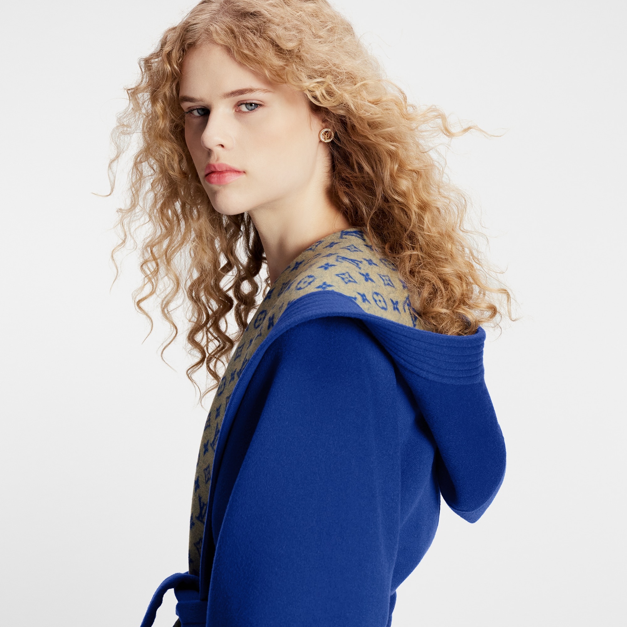 Royal Blue Robe Wrap Coat - 4