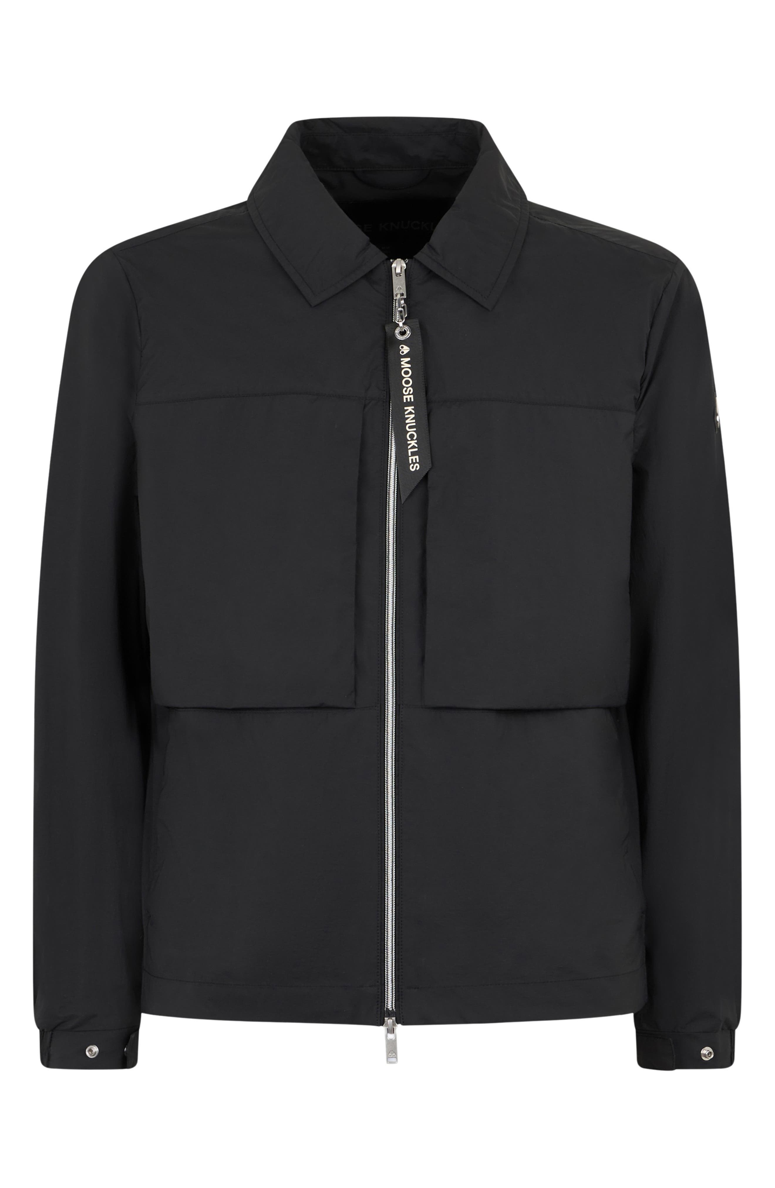 Moose Knuckles Waverly Water Repellent Stretch Shirt Jacket in Navy at Nordstrom - 4
