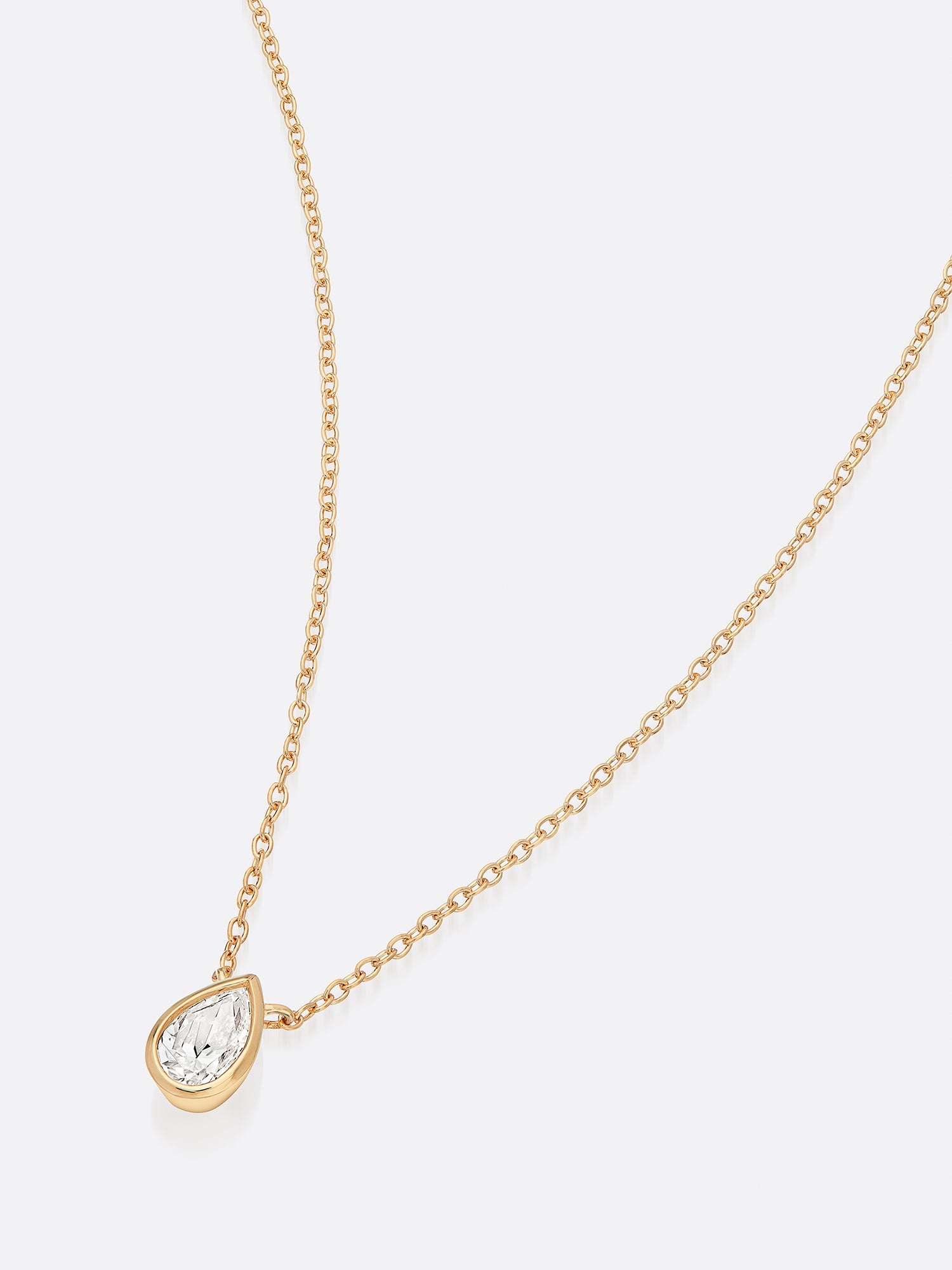 Romance Pear Diamond Droplet Necklace - 3