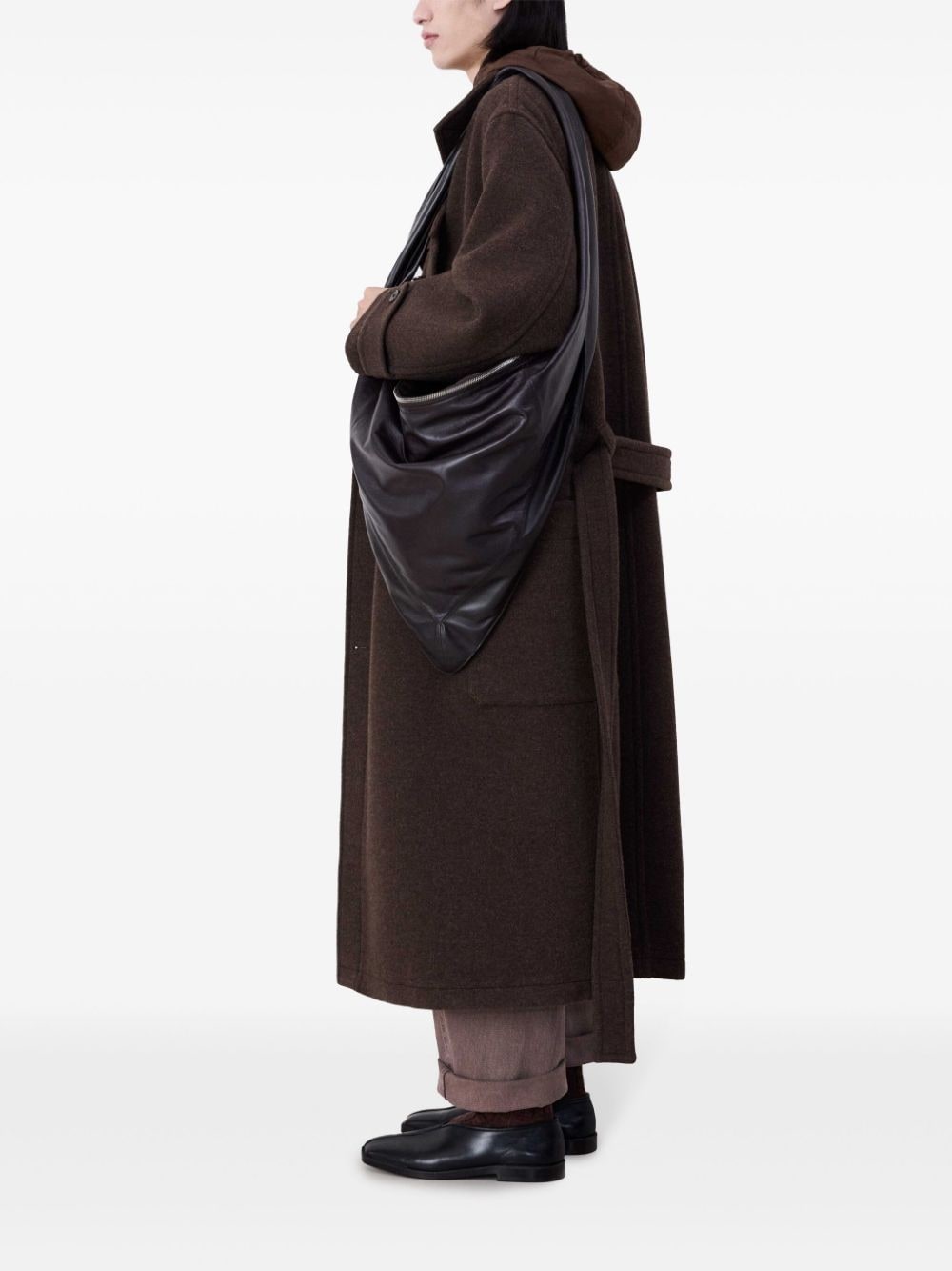 Scarf leather shoulder bag - 3