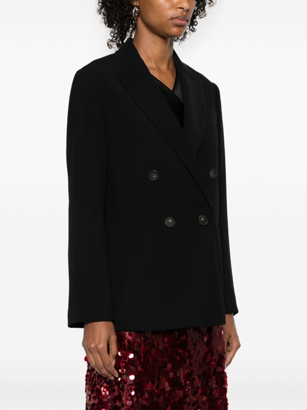 crepe double-breasted blazer - 3