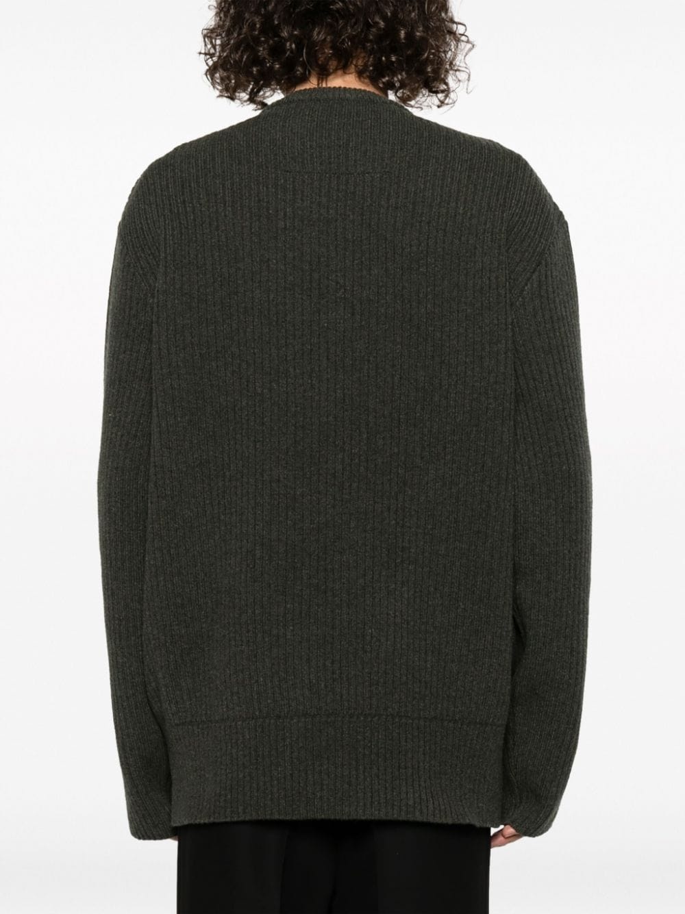 ribbed-knit wool crew-neck jumper - 4