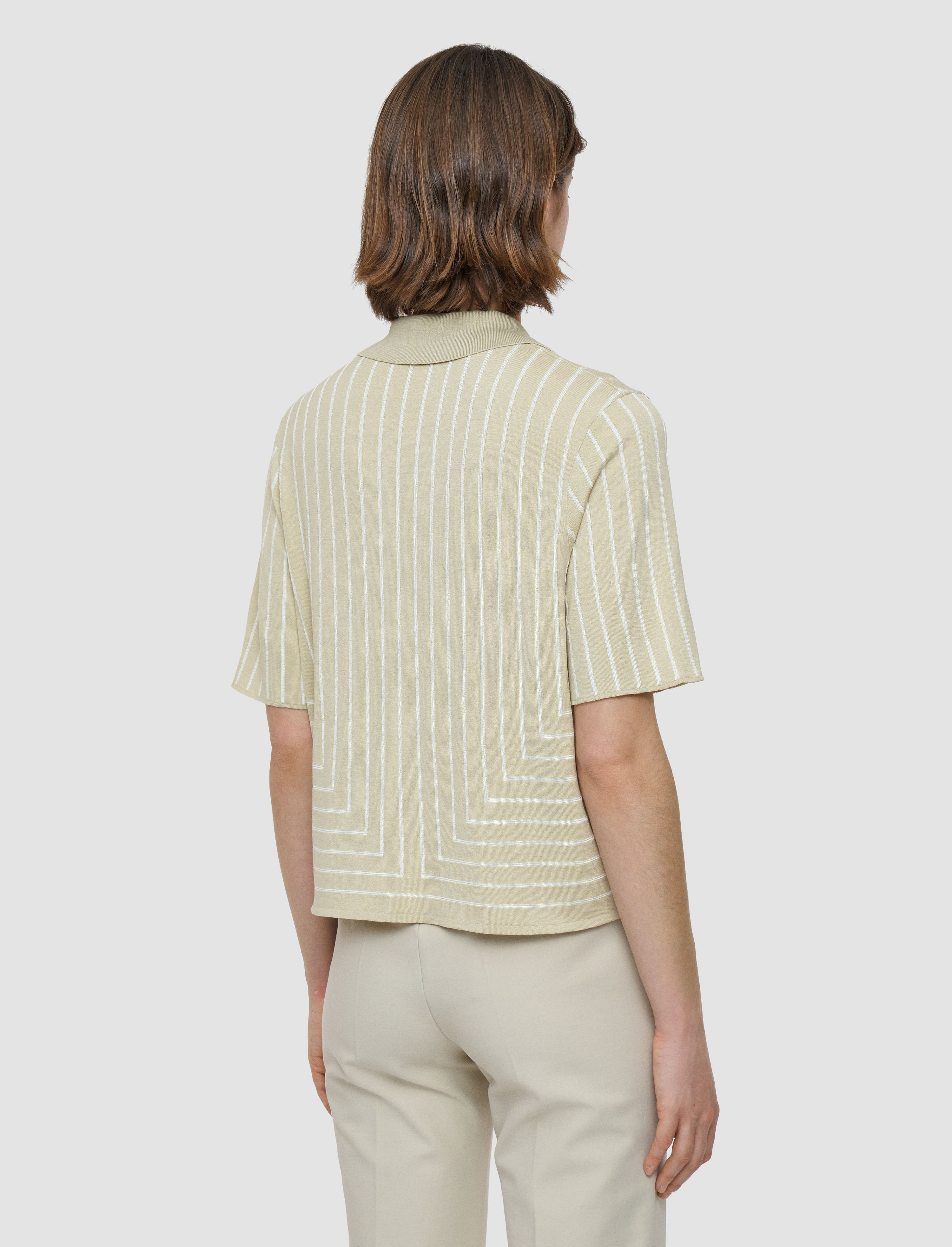 Geometric Jacquard Silk Blend Top - 4