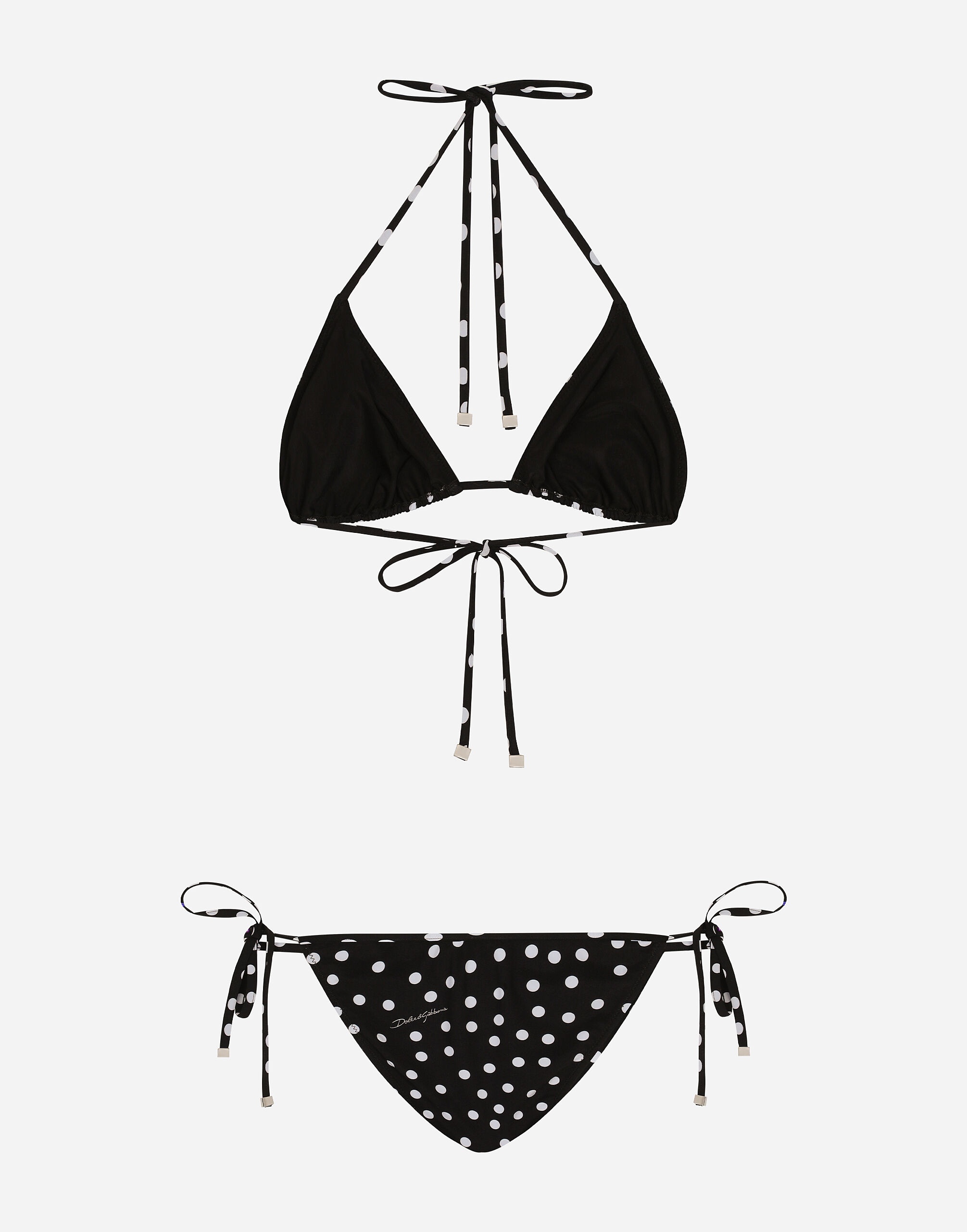 Polka-dot triangle bikini - 2