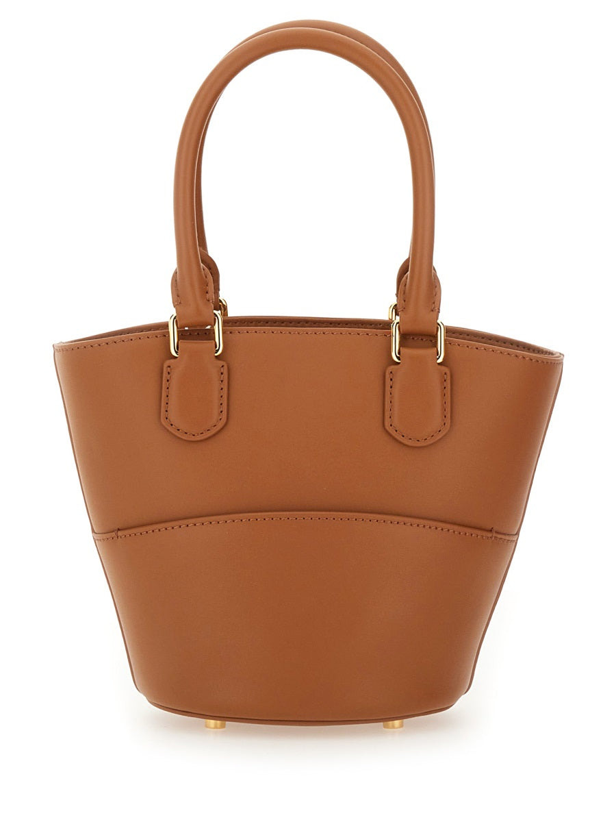 Leather Tote Bag With Charm - 1