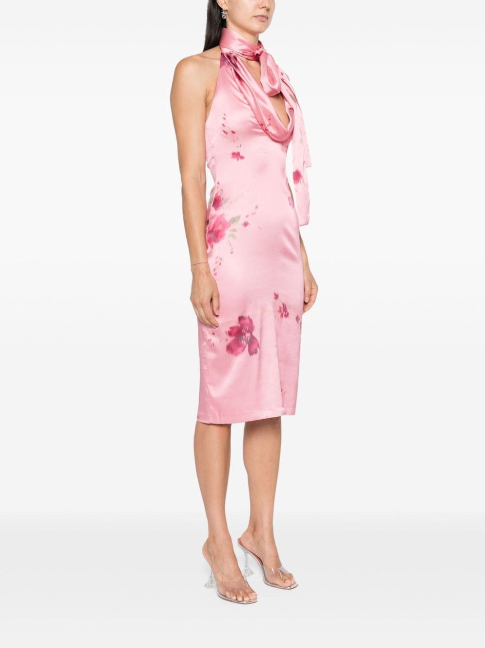 roses-print midi dress - 3