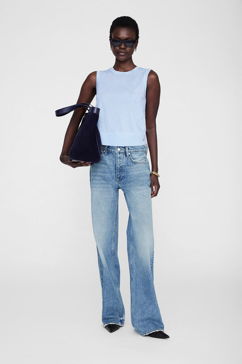 ANINE BING Moni Crop Tank - Pale Blue outlook