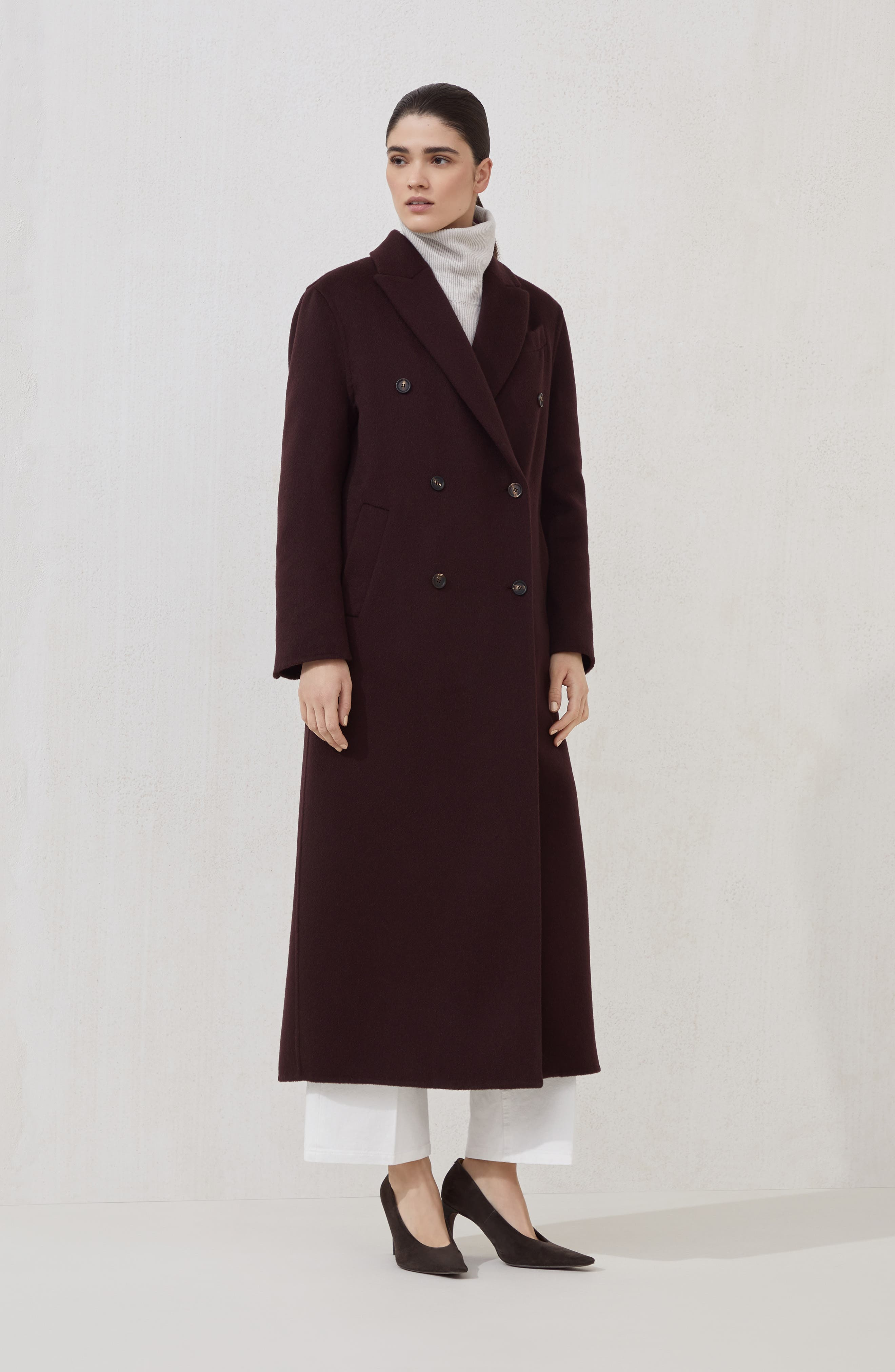 Brunello Cucinelli Handcrafted coat in Burgundy at Nordstrom - 2