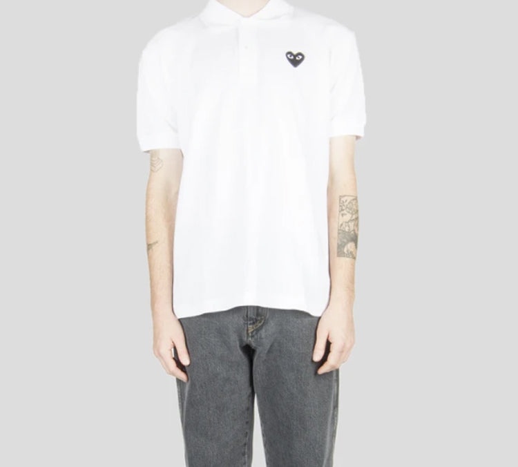 COMME des GARCONS PLAY Polo Black Emblem 'White' AZ-T066-051-2 - 4