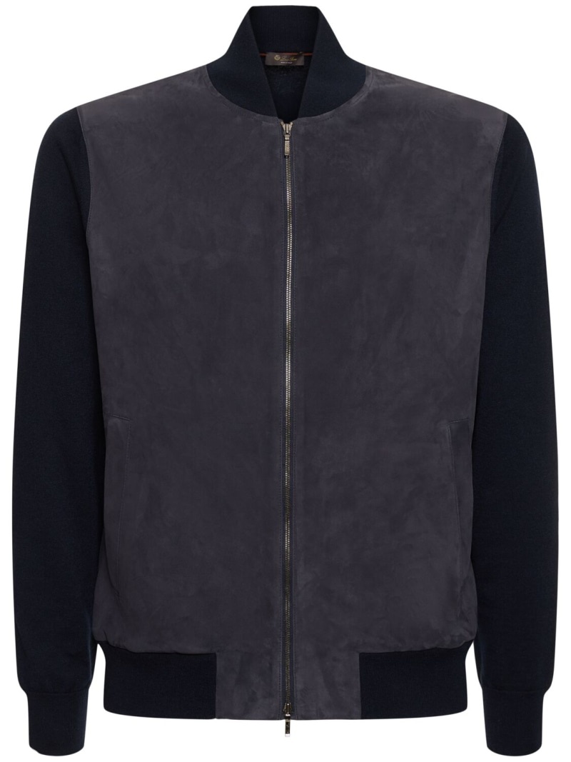 Cashmere & suede bomber jacket - 1