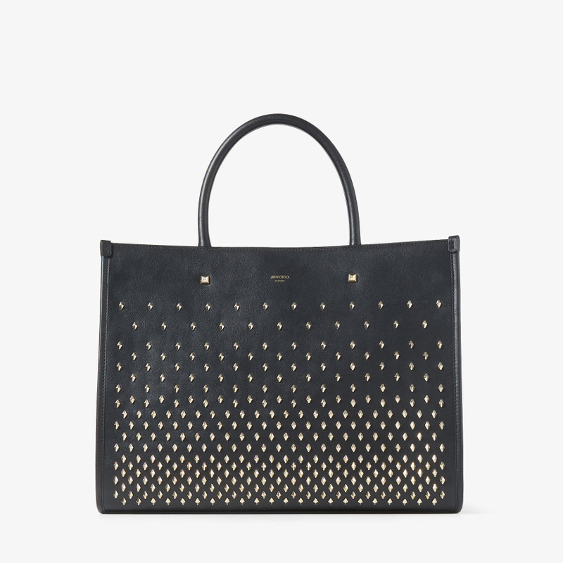 Varenne M Tote
Black Leather Tote Bag with Studs 1