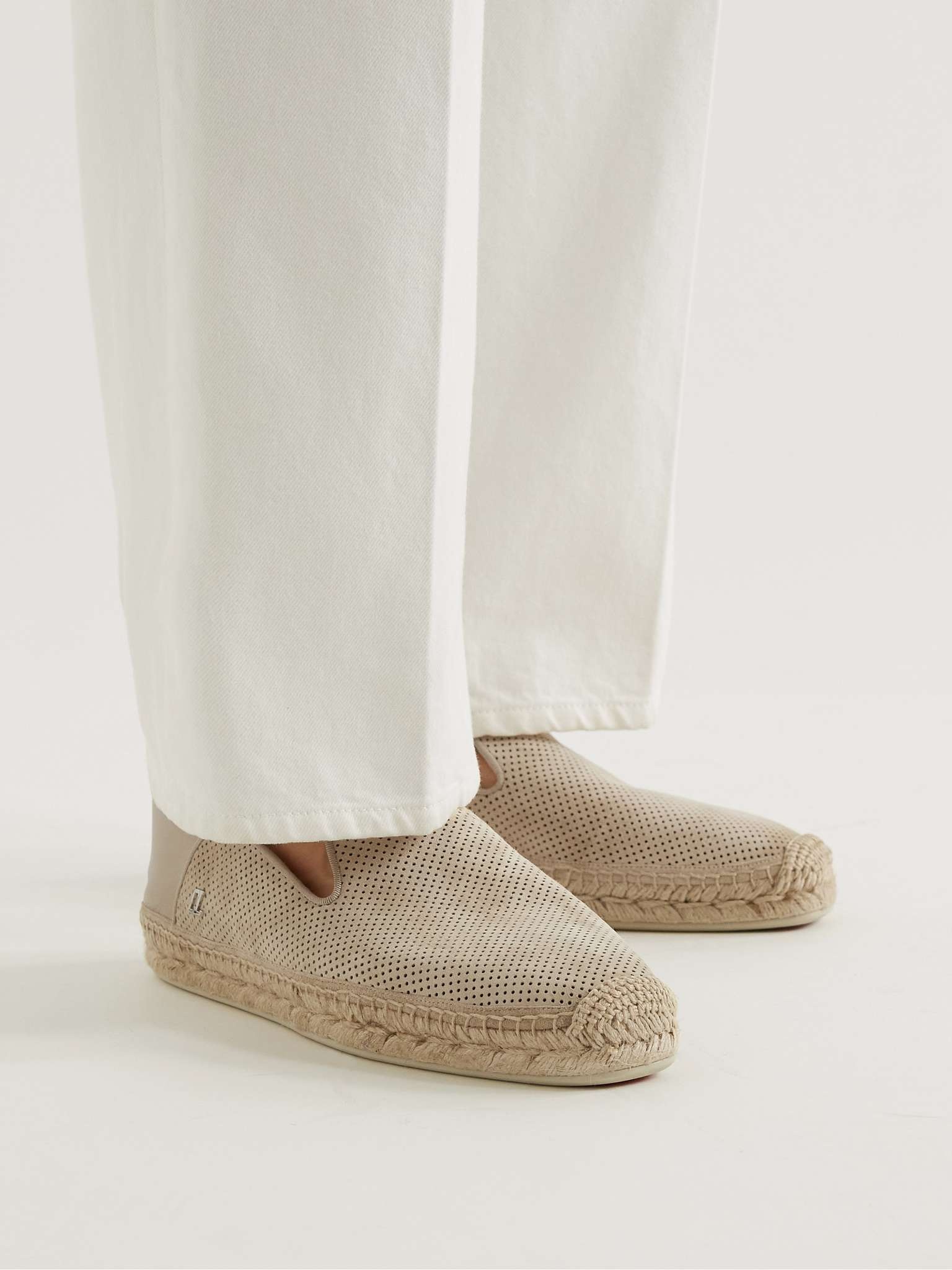 Espadon Perforated Suede Espadrilles - 2