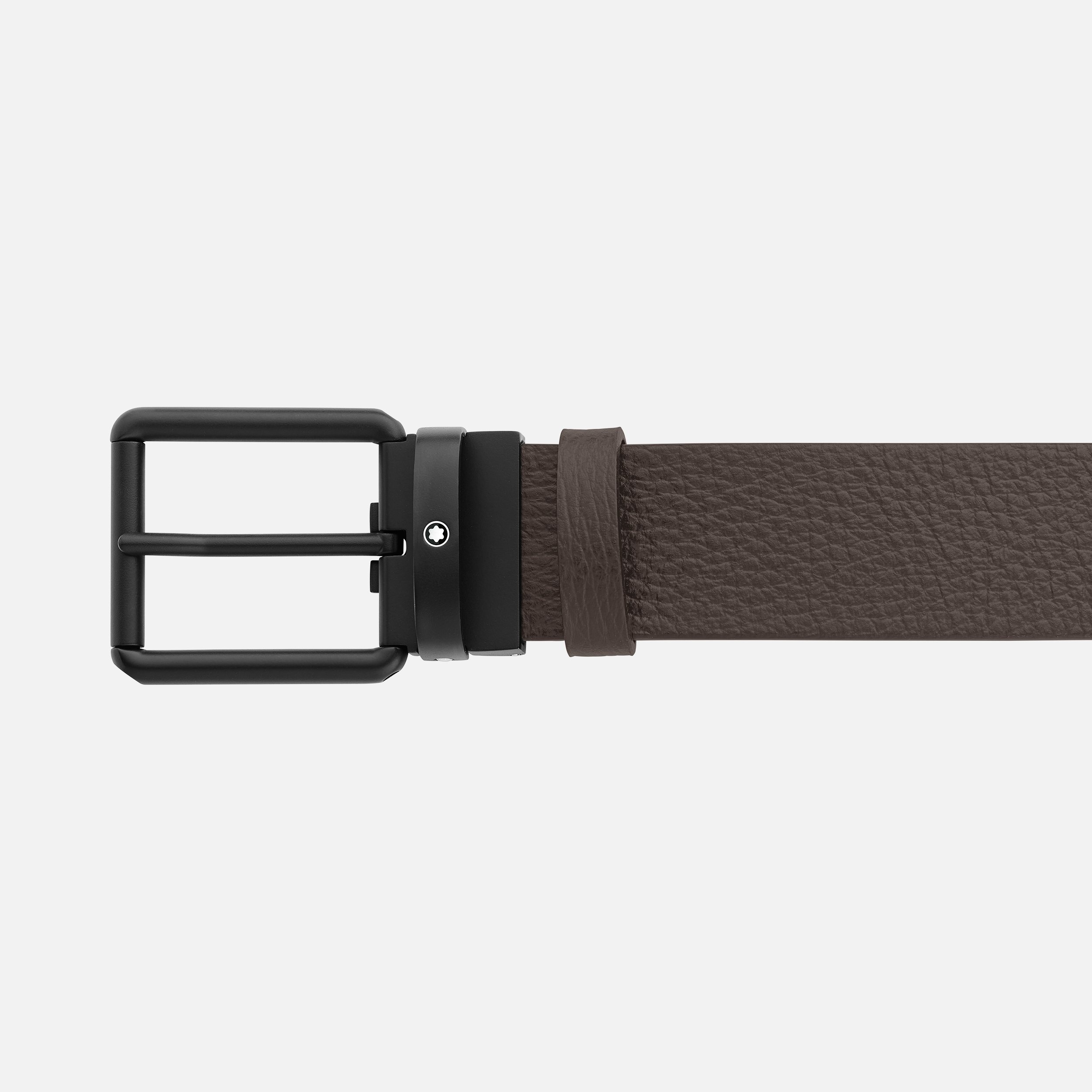 Brown/black 35 mm reversible leather belt - 3