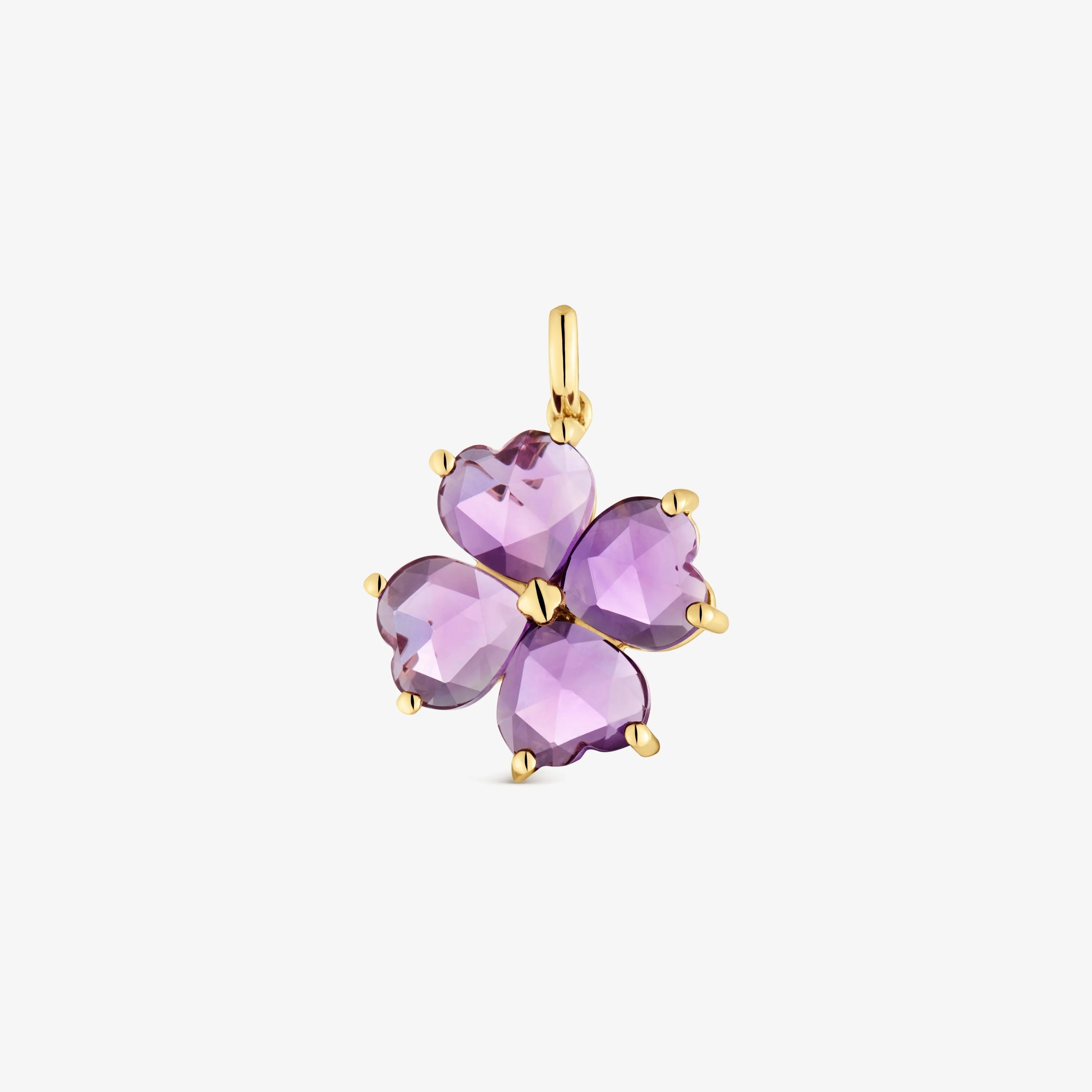 18K solid gold Pendant with amethyst Daisy - 1