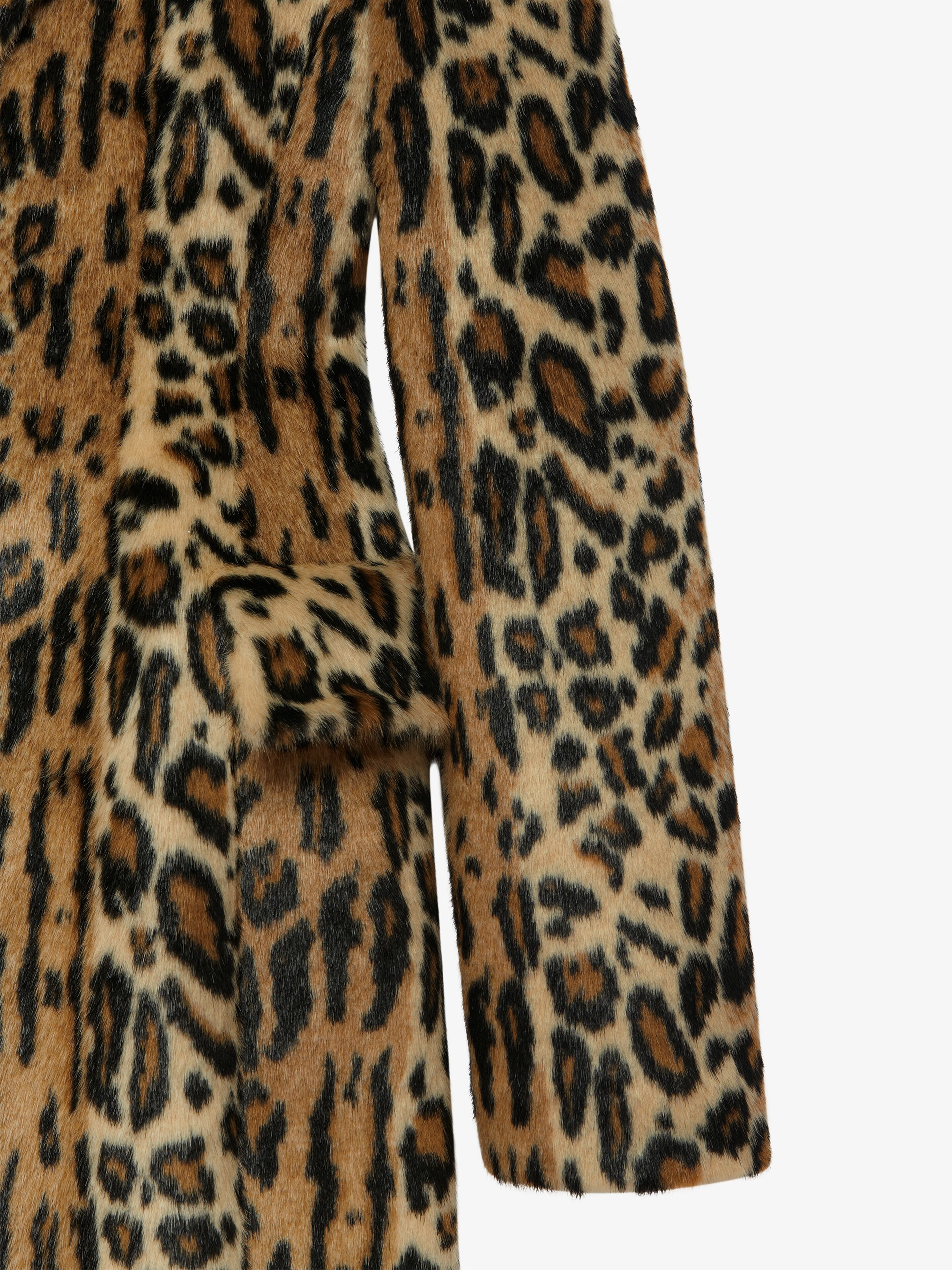 SHORT COAT IN LEOPARD PRINT FAUX FUR - 5