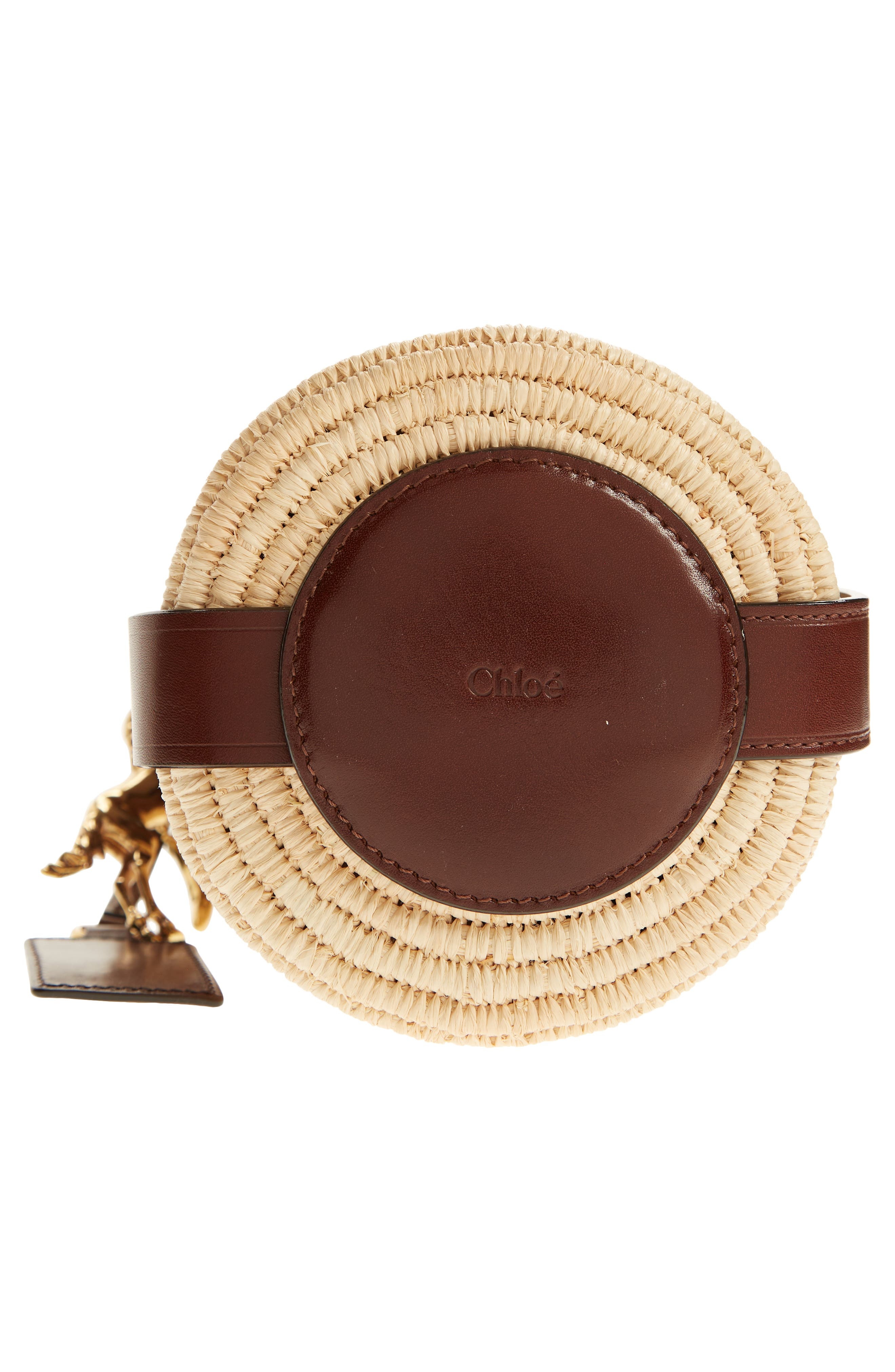 Chloé Small Kerala Straw & Leather Bucket Bag in Dark Ebony at Nordstrom - 6