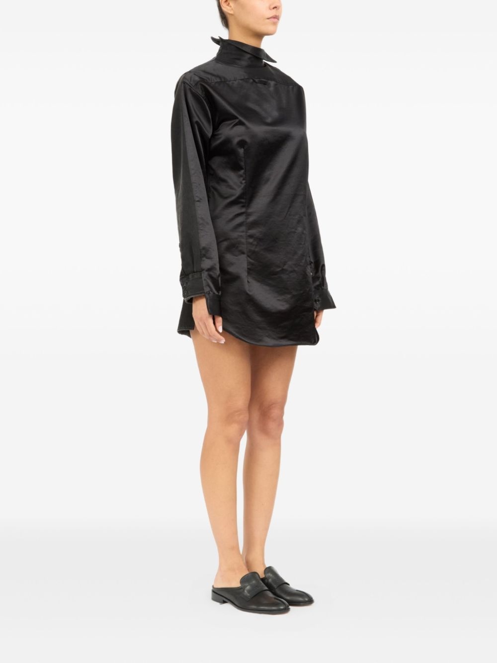 high-neck satin dress - 3