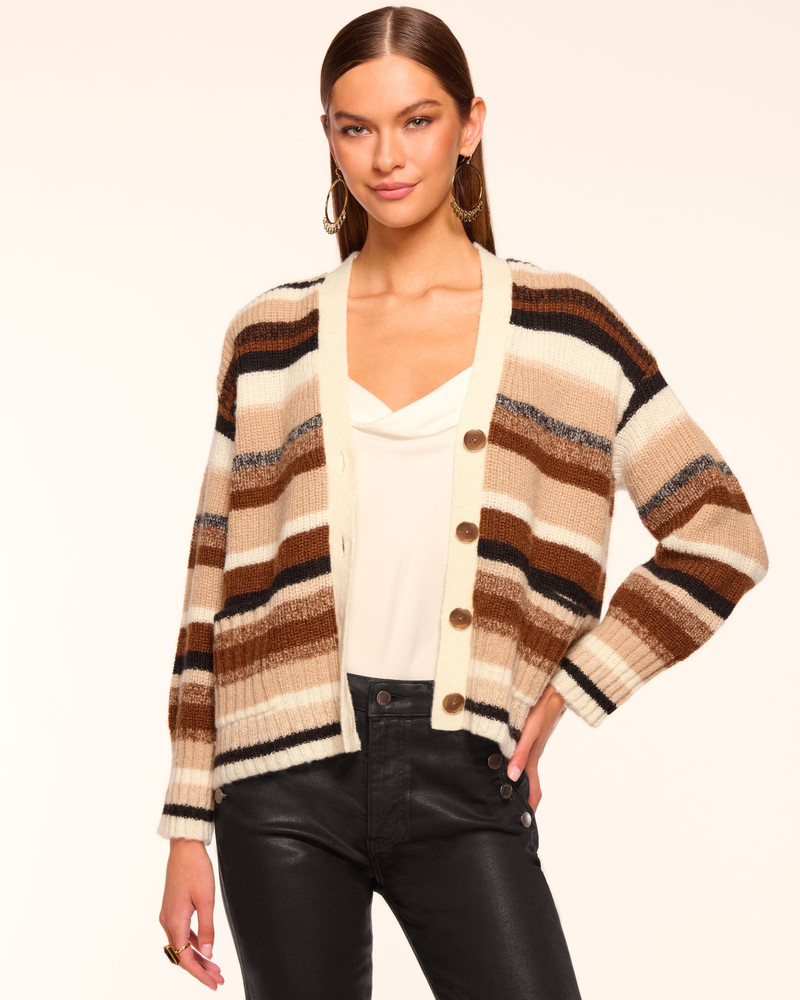 RAMY BROOK Caroline Striped Cardigan Sweater outlook