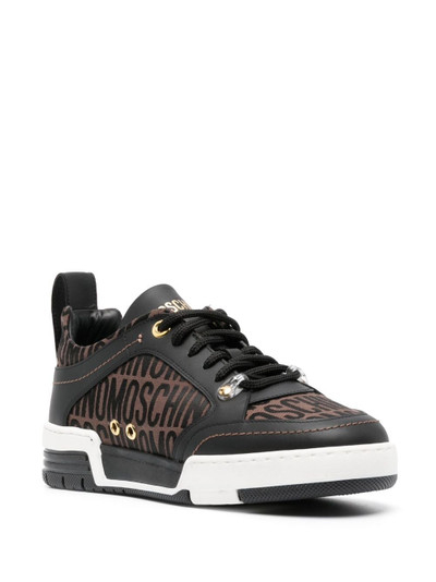 Moschino jacquard-logo panelled ow-top sneakers outlook