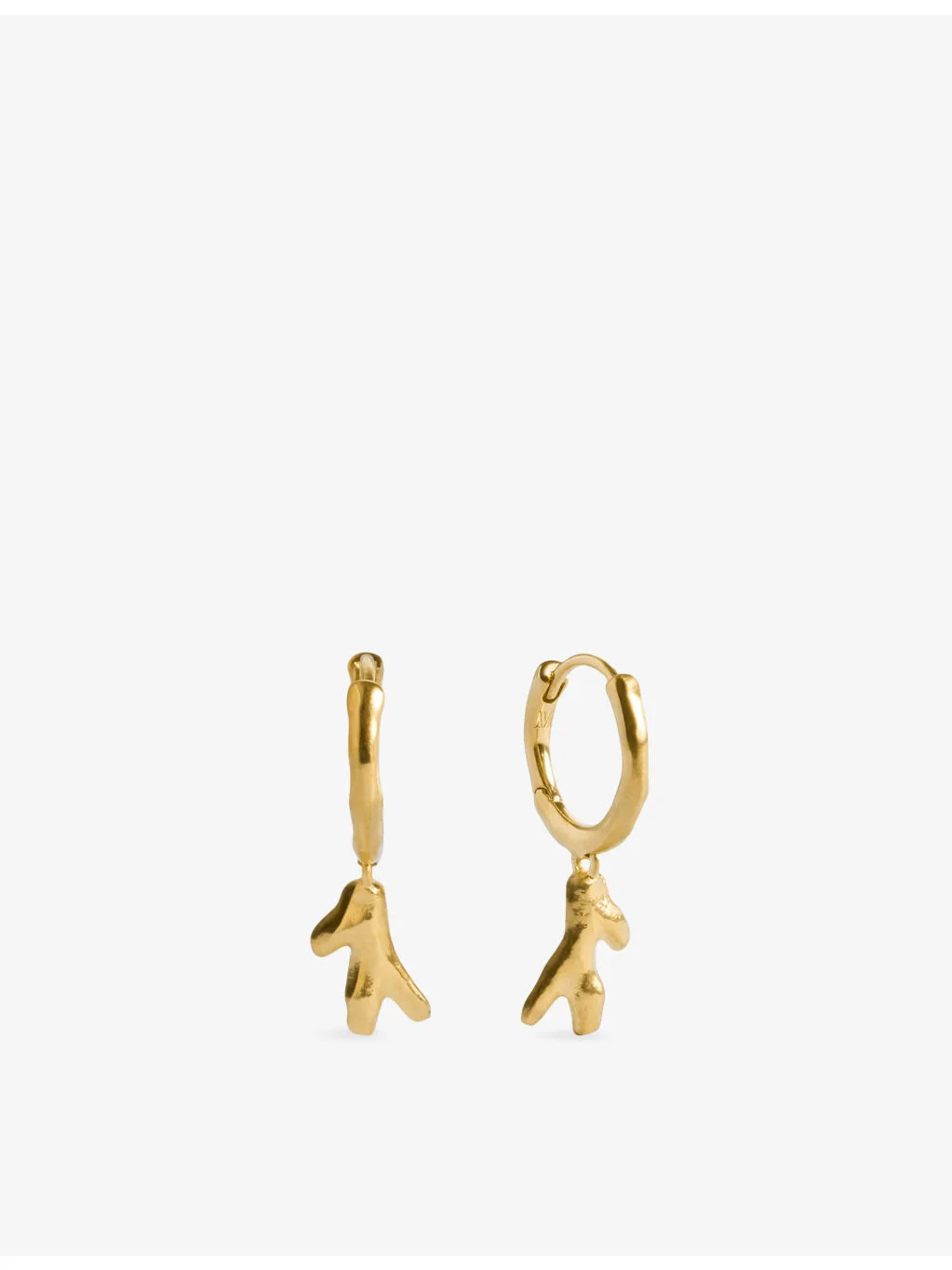 Fragments Coral 18ct Yellow Gold-Plated Vermeil Sterling-Silver Huggie Earrings - 1
