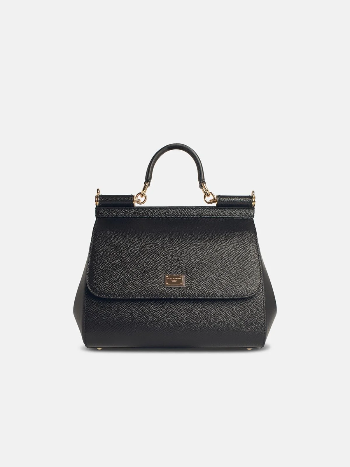 LARGE 'SICILY' BLACK LEATHER BAG - 1