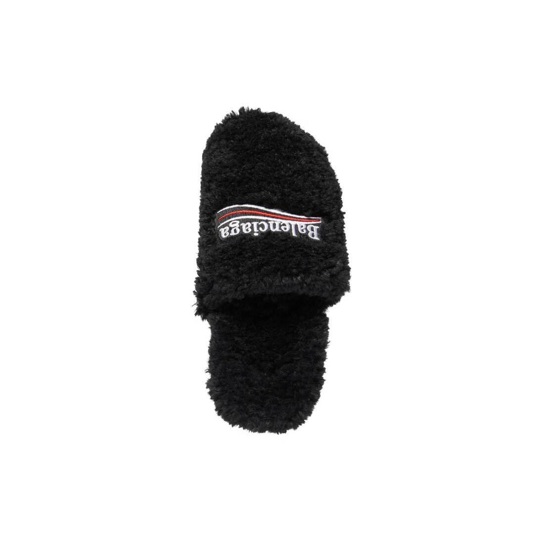 Women's Furry Closed 80mm Mule in Black - 6