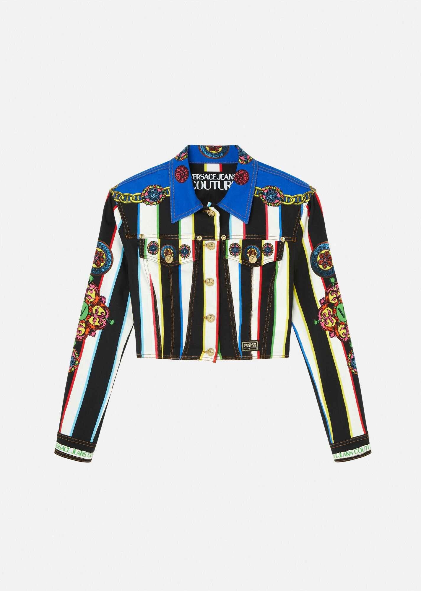 Striped Denim Jacket - 1