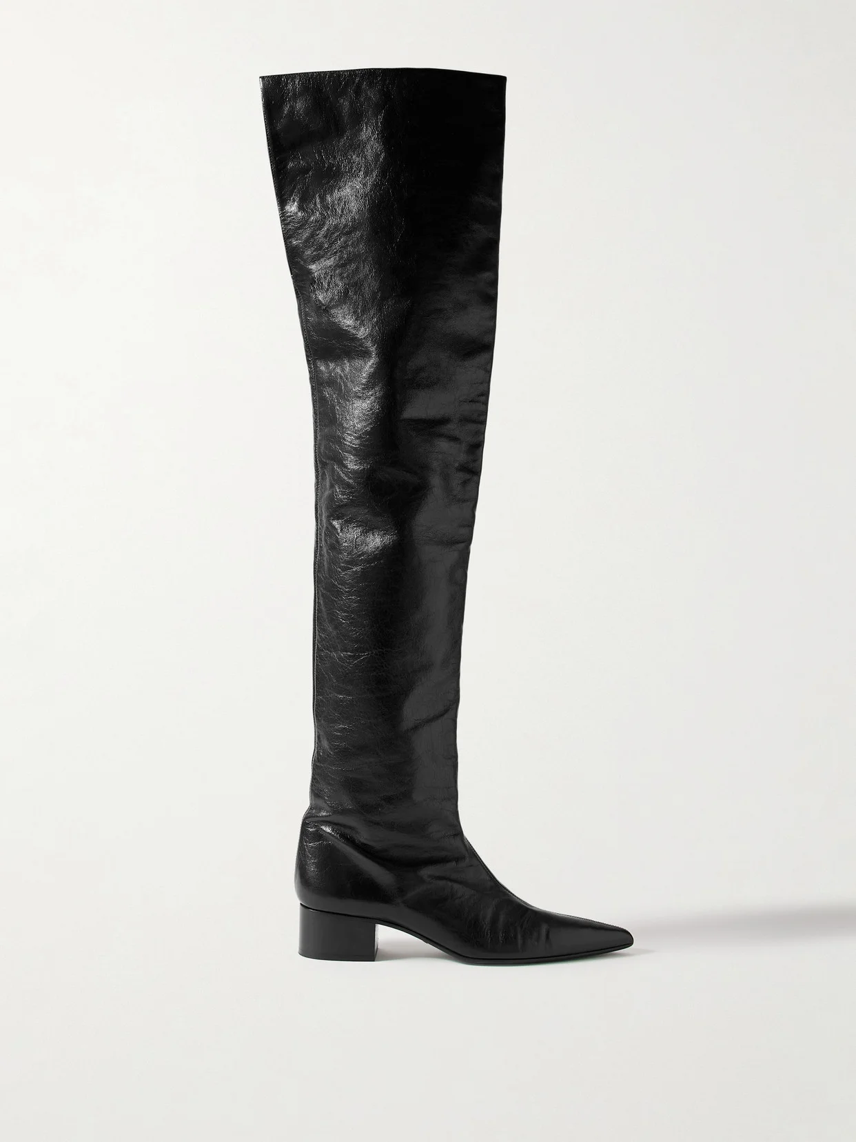 Andee Crinkled-leather Over-the-knee Boots - 1