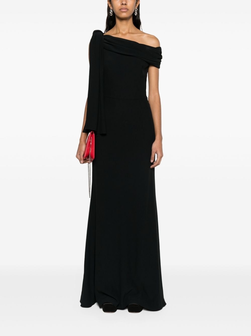 draped off-shoulder gown - 2