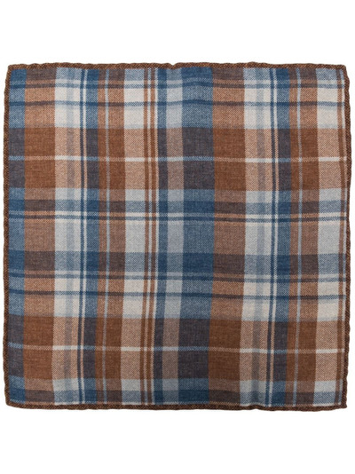 Brunello Cucinelli check-print square scarf outlook