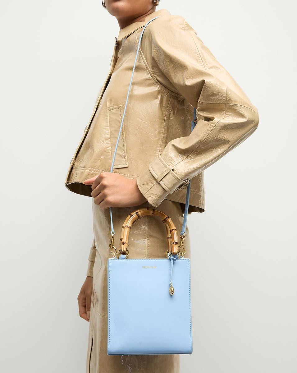 SMALL BAMBOO-HANDLE SHOPPER - 2