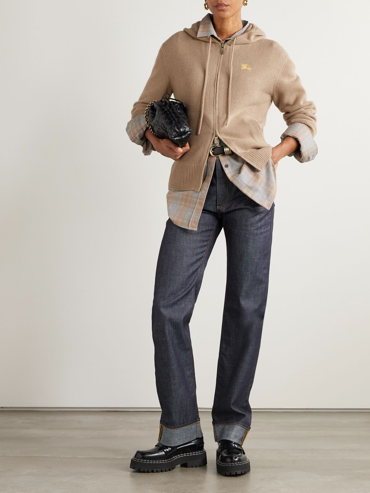 Cashmere and wool-blend hoodie Beige - 2