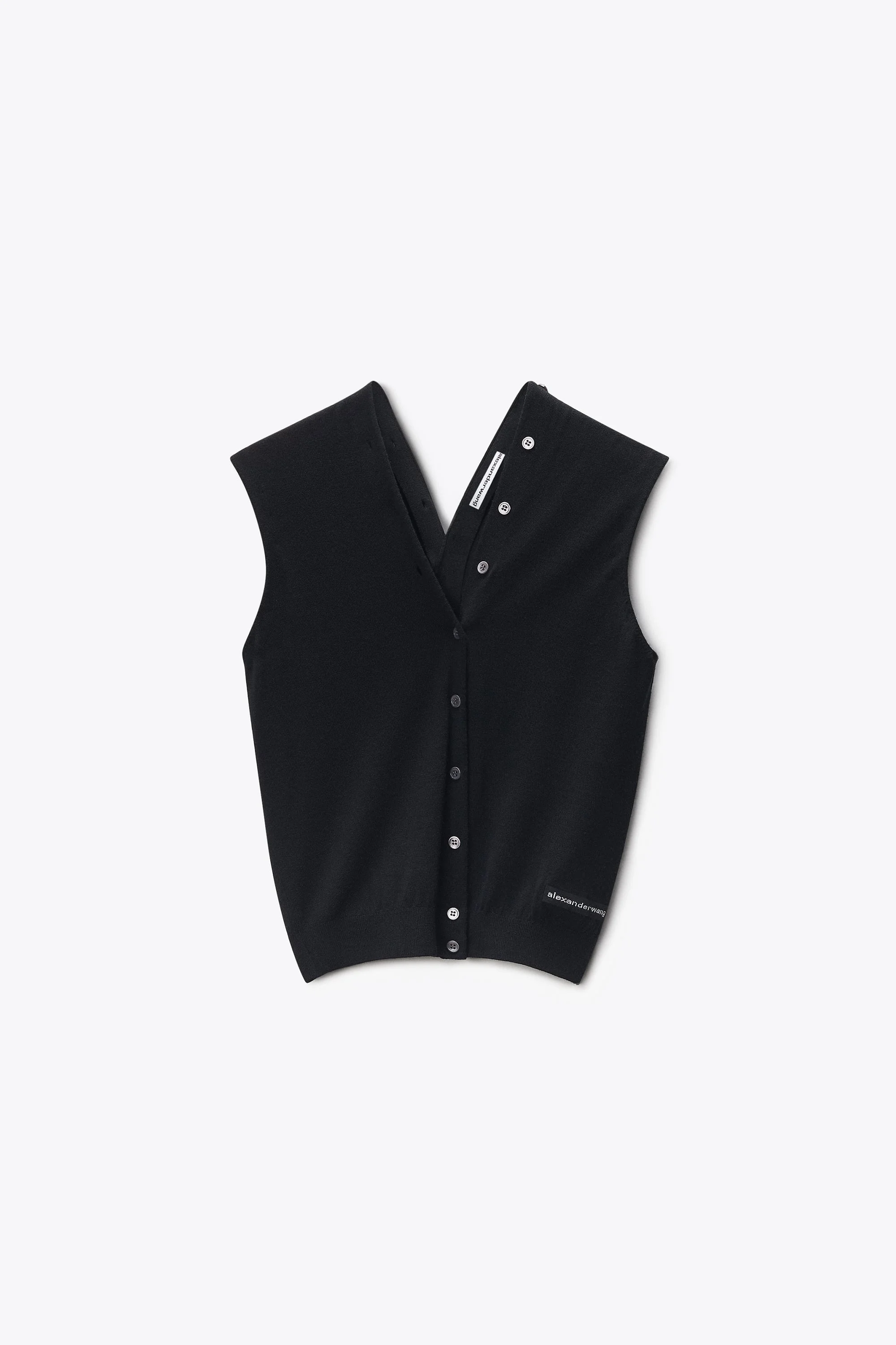 CONTINUOUS PLACKET TANK TOP CARDIGAN - 1