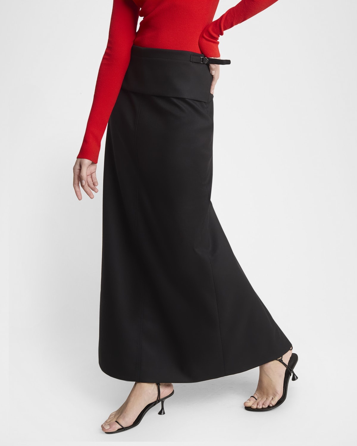 Adriana Wool Twill Suiting Maxi Skirt - 7