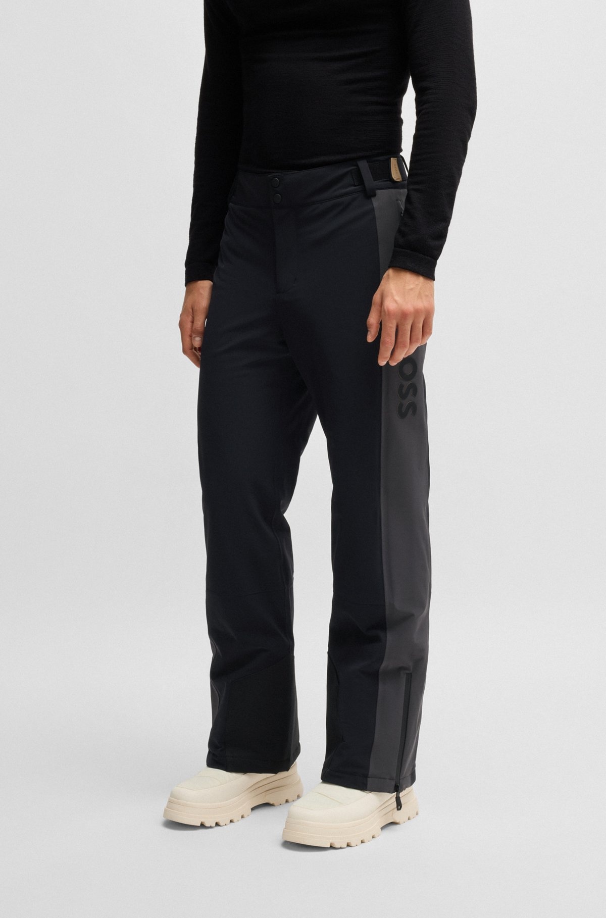BOSS SKI WATER-REPELLENT TROUSERS IN FLEECE-BONDED FABRIC - 2