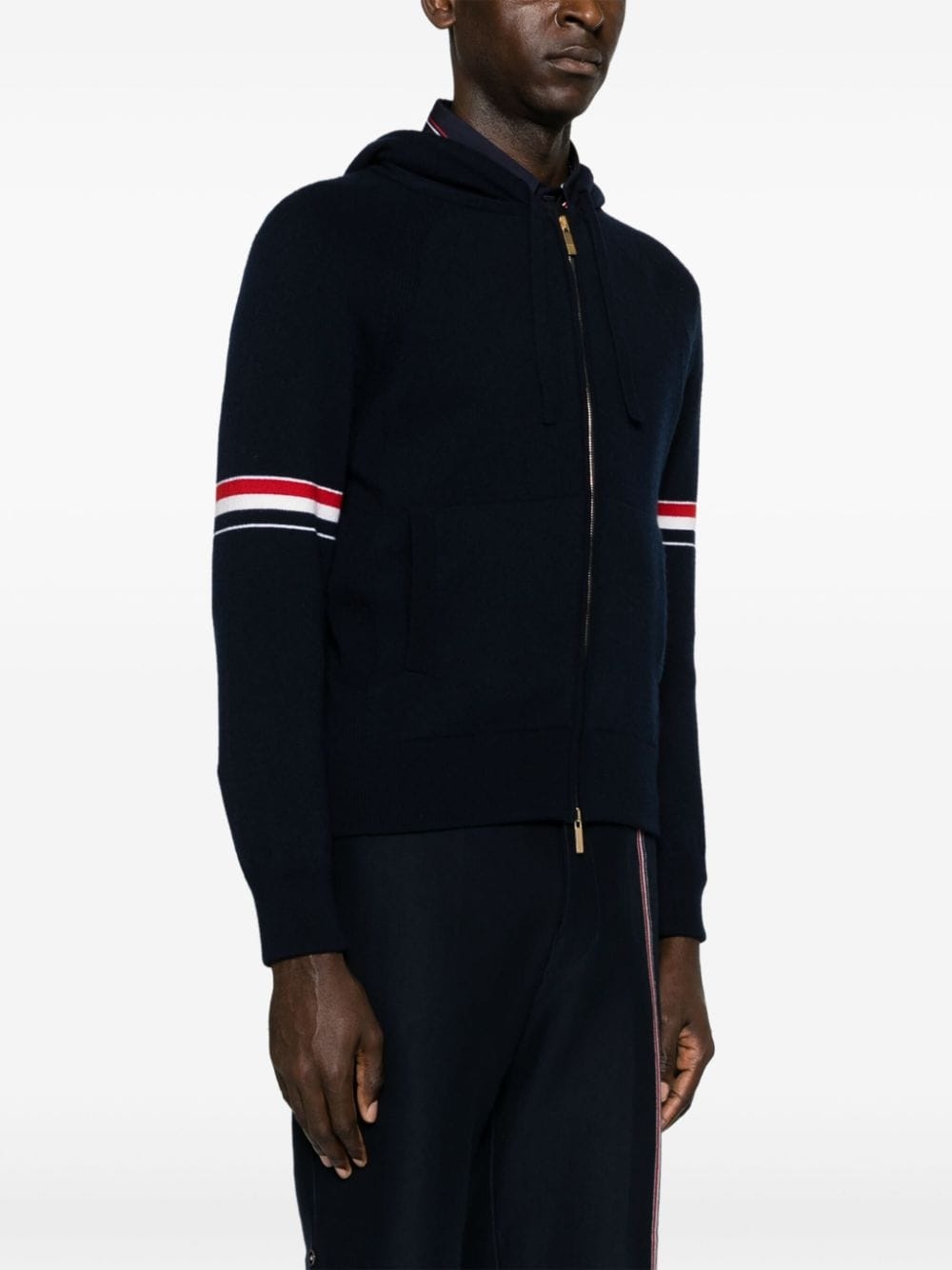 RWB stripe cashmere hoodie - 3