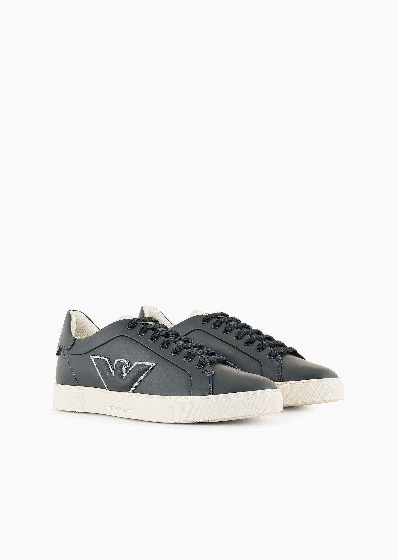 Leather sneakers with eagle patch - 3