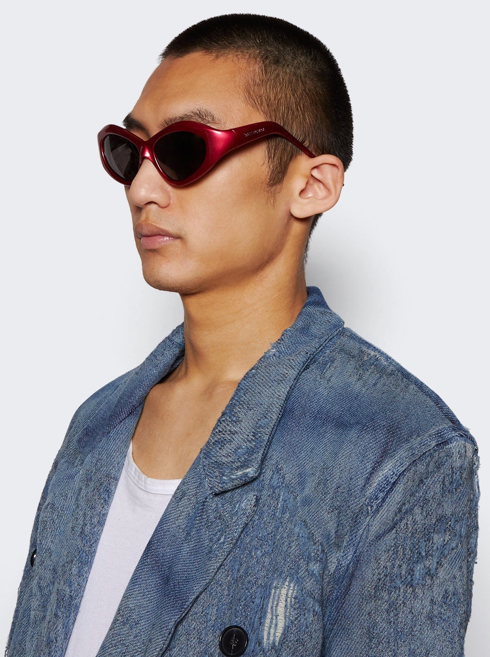 Oval Frame Sunglasses Red - 3