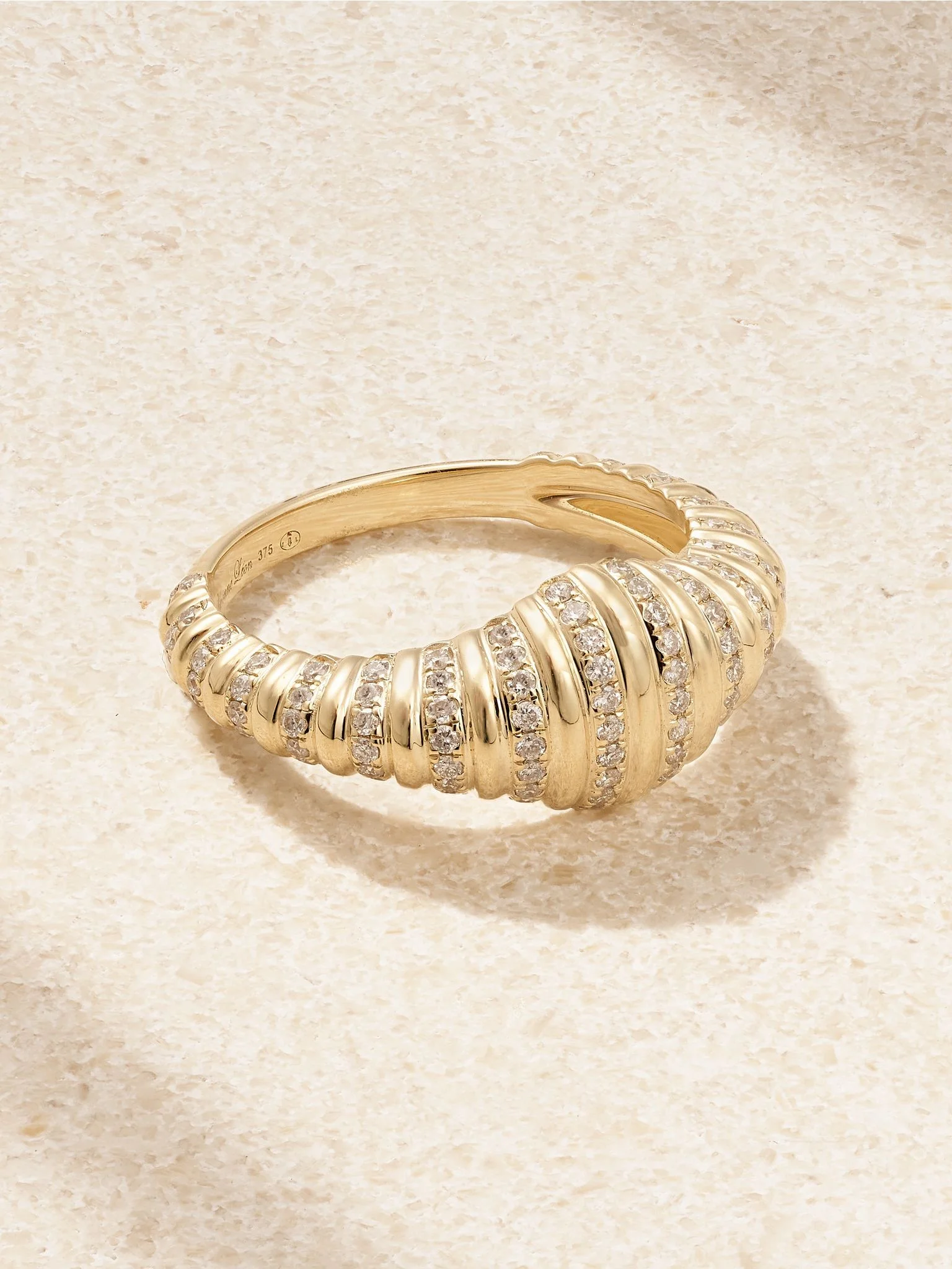Nano Chevalière Berlingot 9-karat gold diamond ring Gold - 1
