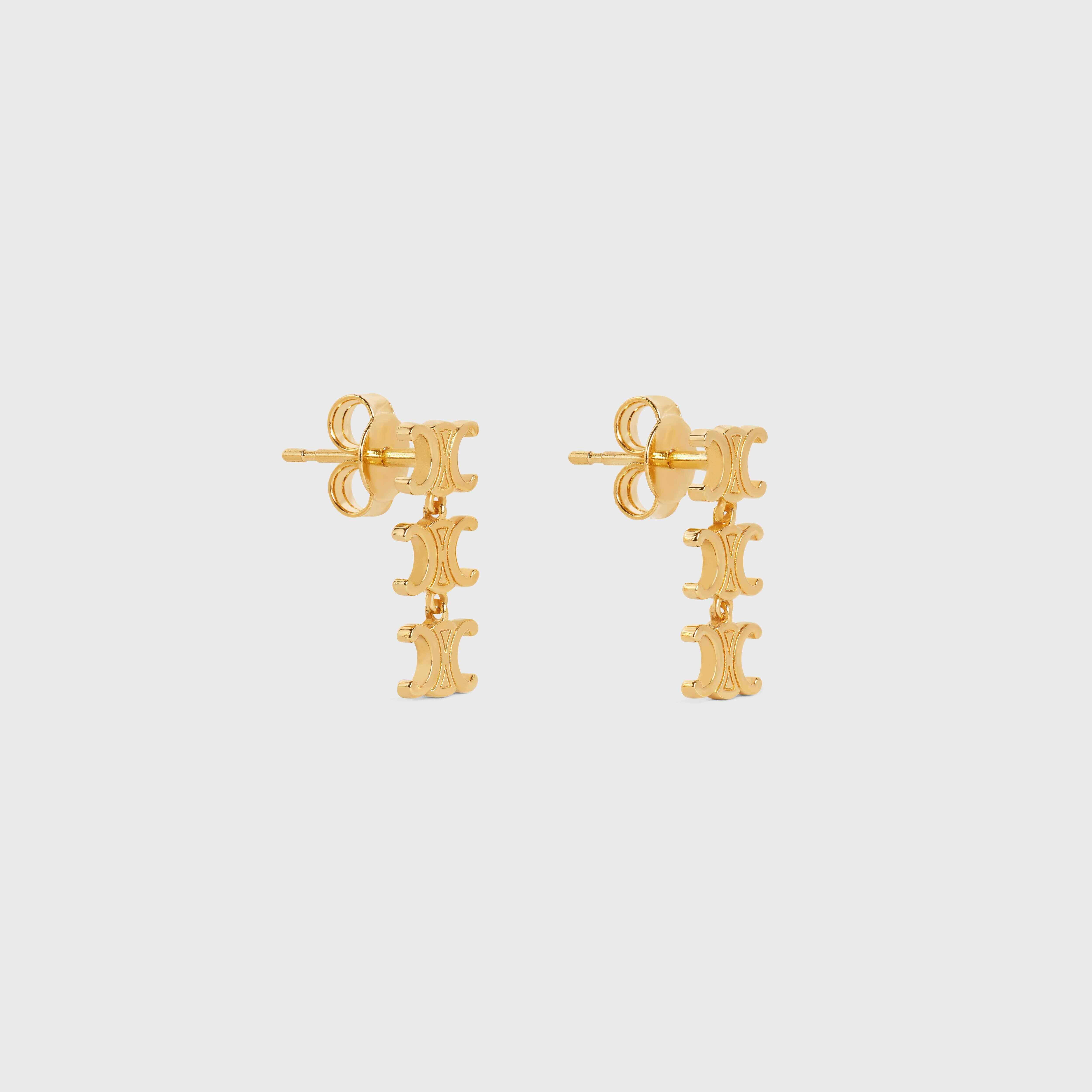 Triomphe Multi Short Earrings in Brass with Gold Finish - 2