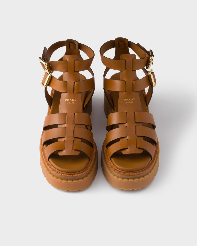 Leather sandals with ankle straps 3